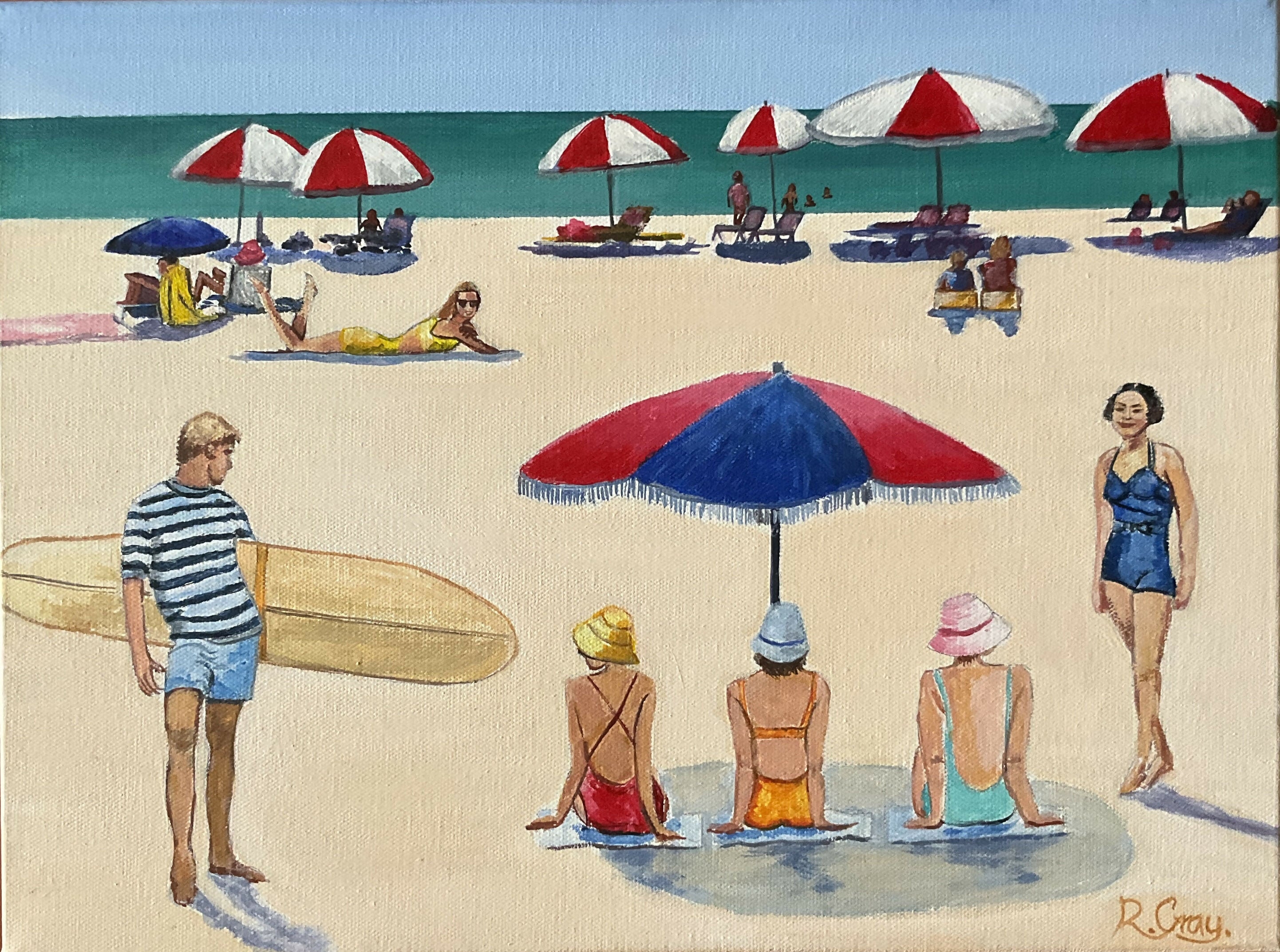 Retro Beach Scene V