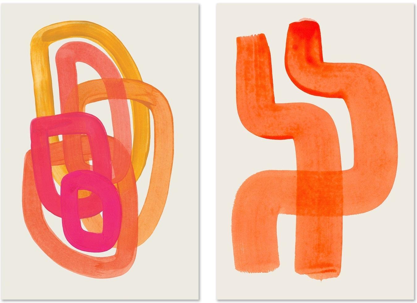wall-art-print-canvas-poster-framed-70's Glow, Set Of 2 , By Ejaaz Haniff-GIOIA-WALL-ART