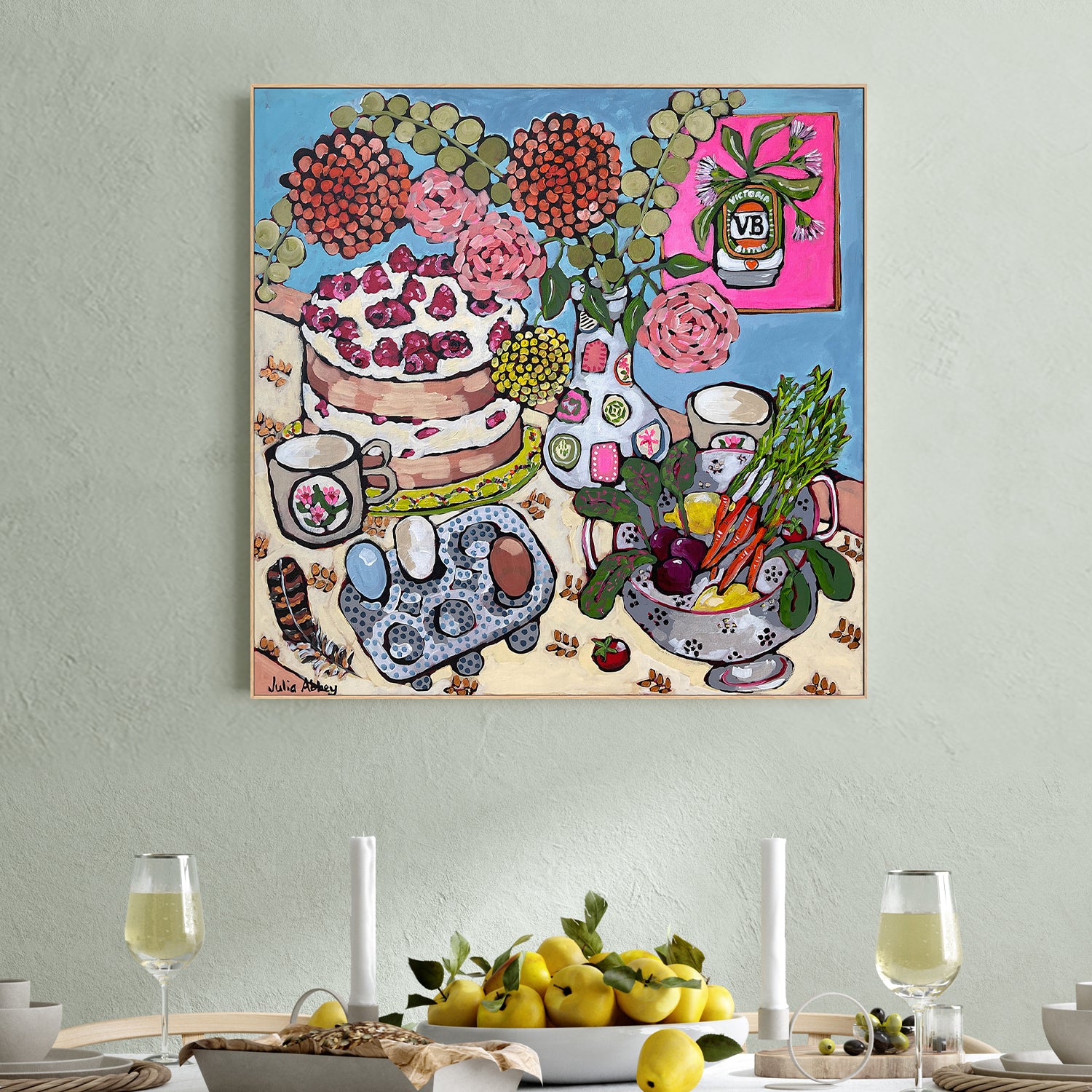 wall-art-print-canvas-poster-framed-A Country Table , By Julia Abbey-2