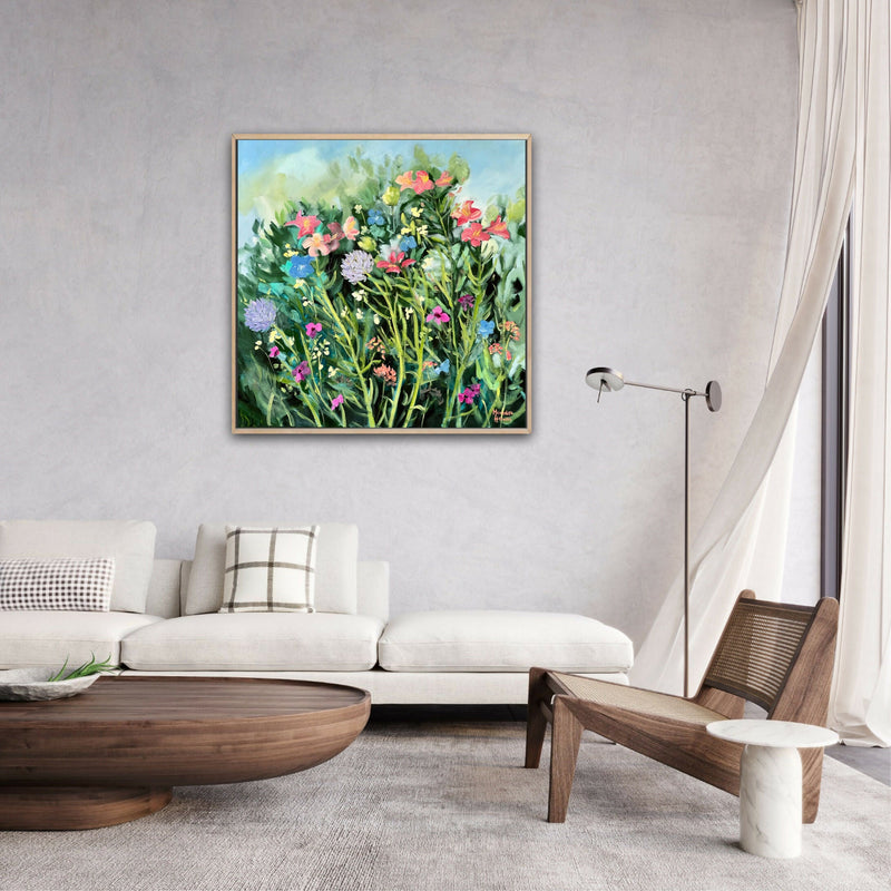 wall-art-print-canvas-poster-framed-A Garden's Tapestry, Original Hand-Painted Canvas By Meredith Howse , By Meredith Howse-3