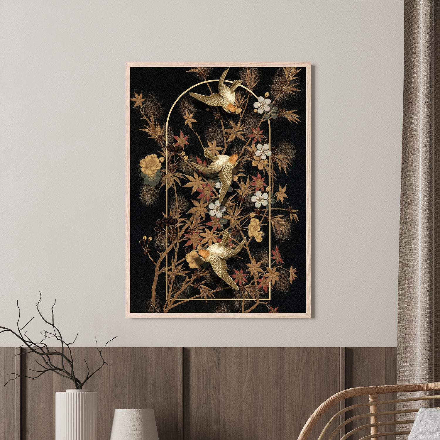 wall-art-print-canvas-poster-framed-A Japanese Autumn Collage-2