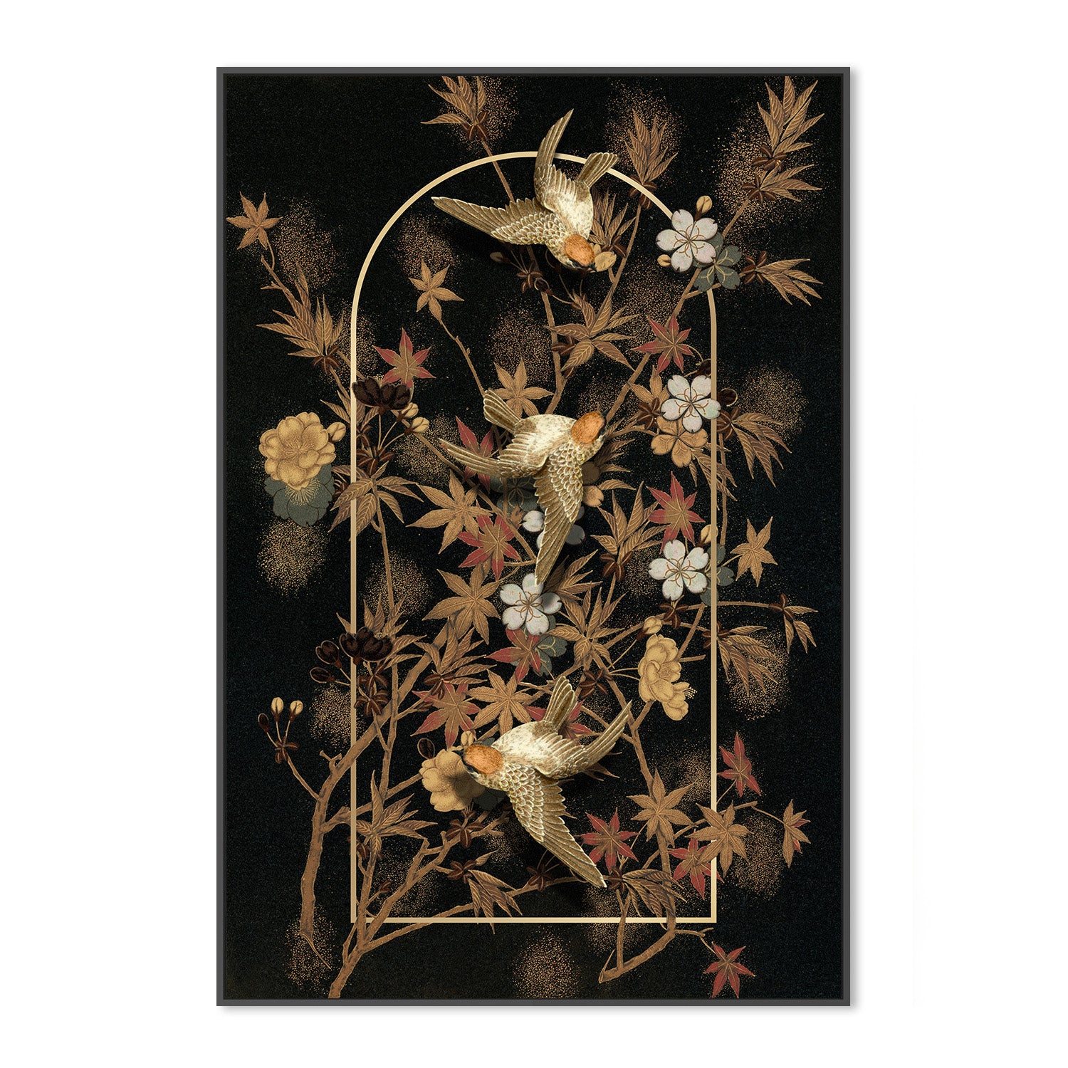 wall-art-print-canvas-poster-framed-A Japanese Autumn Collage-3