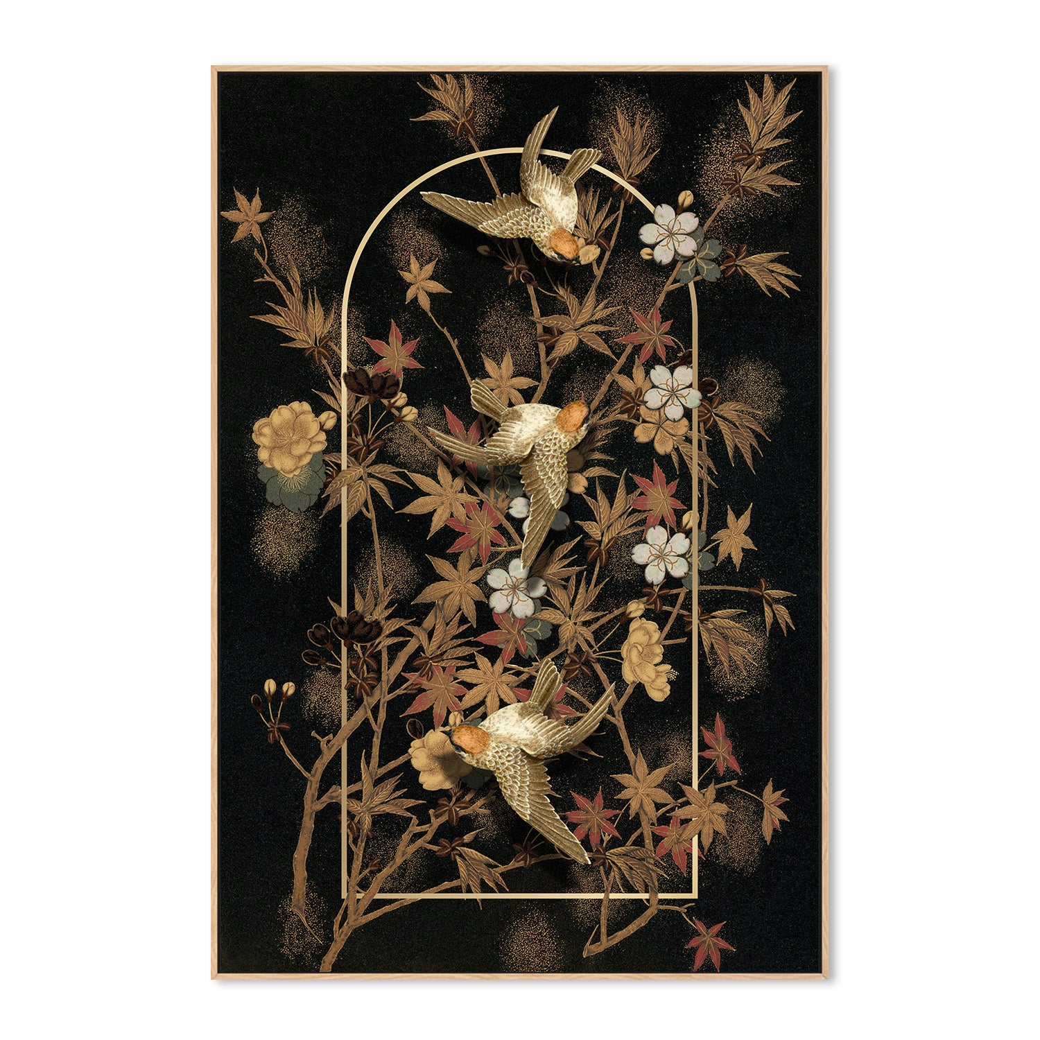 wall-art-print-canvas-poster-framed-A Japanese Autumn Collage-4