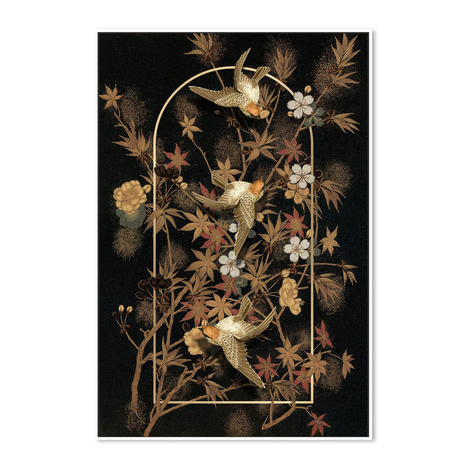 wall-art-print-canvas-poster-framed-A Japanese Autumn Collage-5