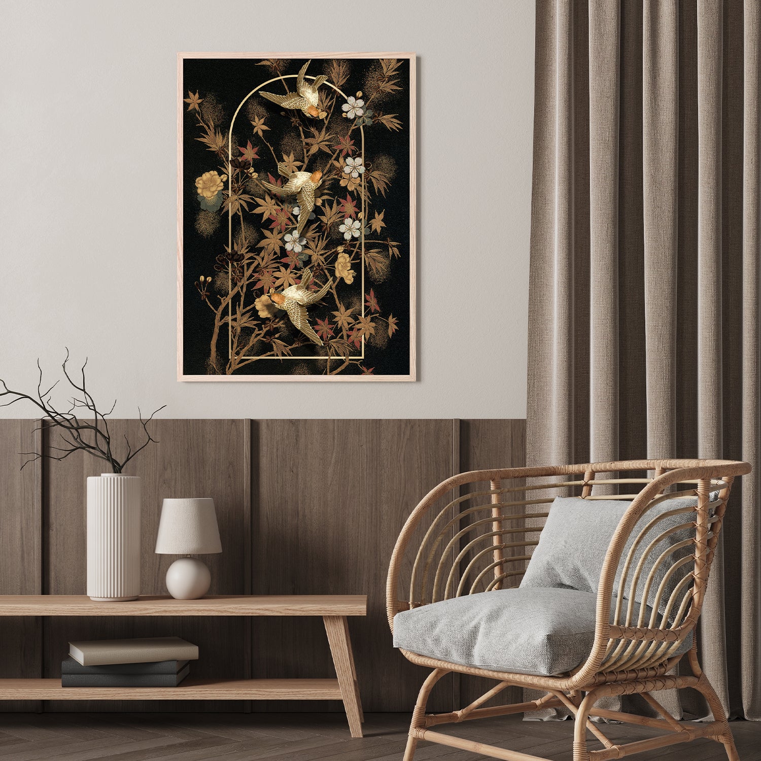 wall-art-print-canvas-poster-framed-A Japanese Autumn Collage-9