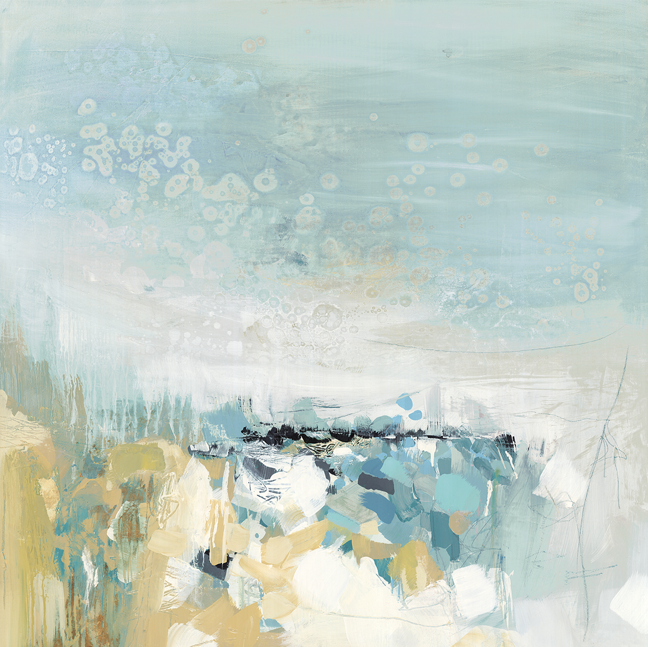 wall-art-print-canvas-poster-framed-A Lagoon Blue , By Grace Rowan-1