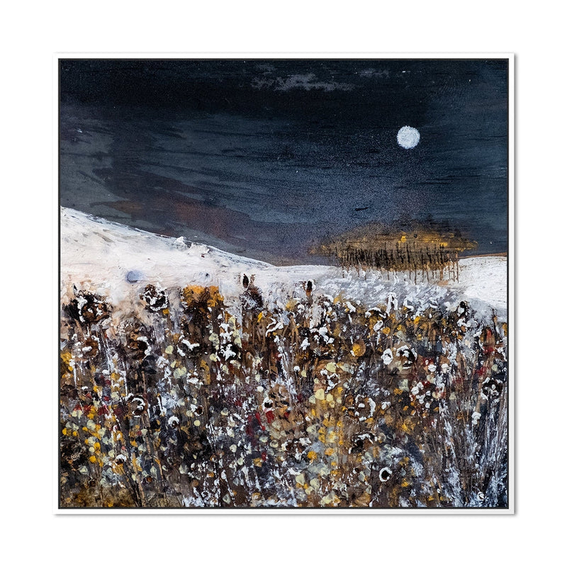 wall-art-print-canvas-poster-framed-A Moonlight Snowfall-by-Louise O'hara-Gioia Wall Art