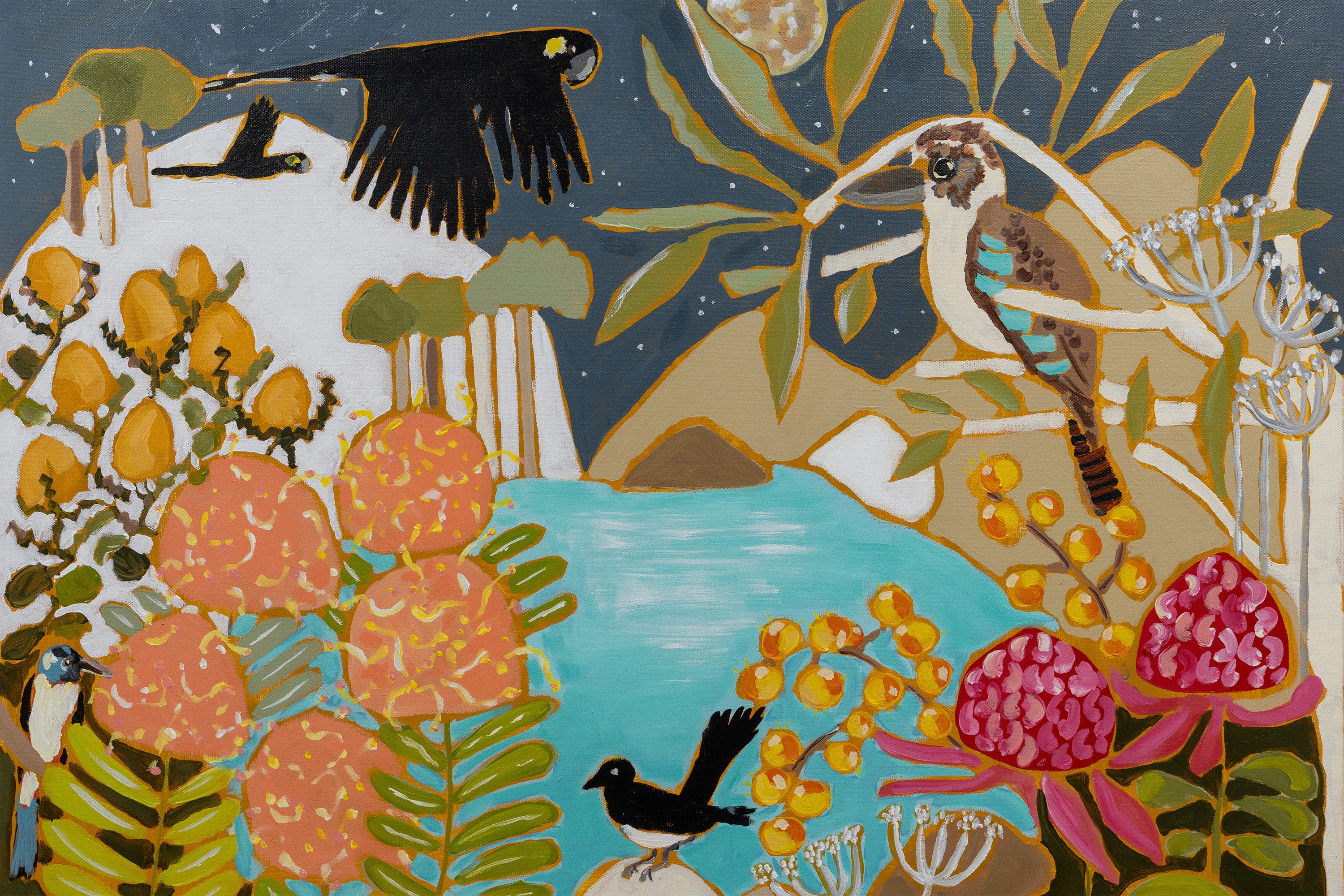 wall-art-print-canvas-poster-framed-A Moonlit Night-1