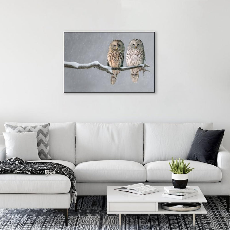 wall-art-print-canvas-poster-framed-A Pair Of Owls-by-Gioia Wall Art-Gioia Wall Art