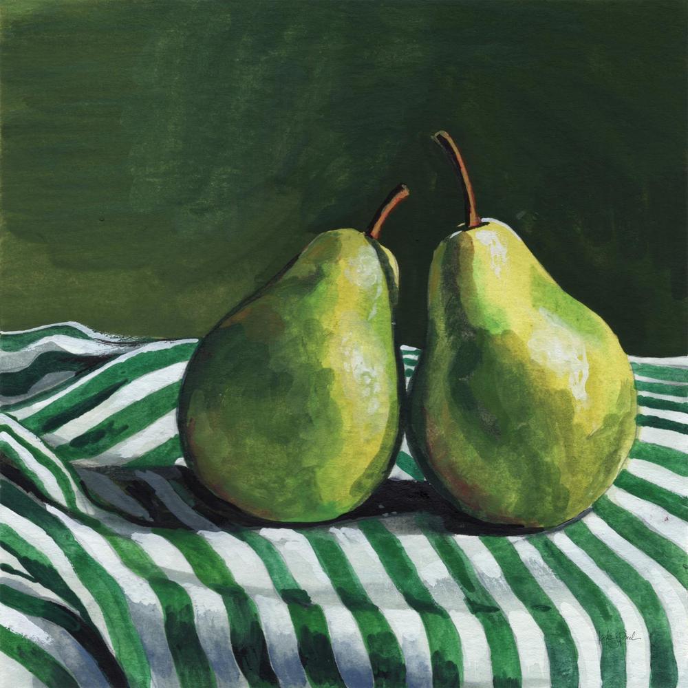 wall-art-print-canvas-poster-framed-A Pair of Pears On Tablecloth-1