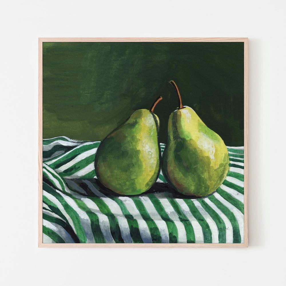 wall-art-print-canvas-poster-framed-A Pair of Pears On Tablecloth-6