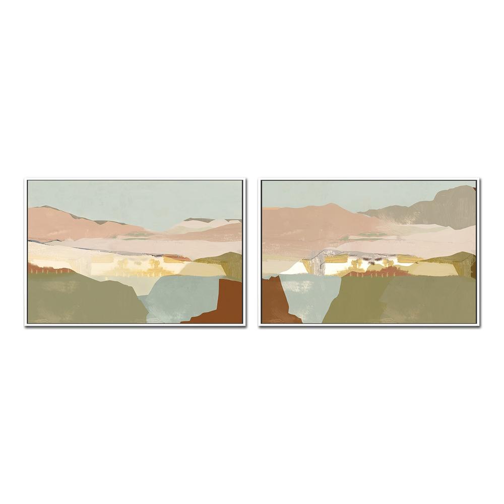 wall-art-print-canvas-poster-framed-A Pink Sandy Dunes , Style A & B, Set Of 2 , By Cartissi , By cartissi-4