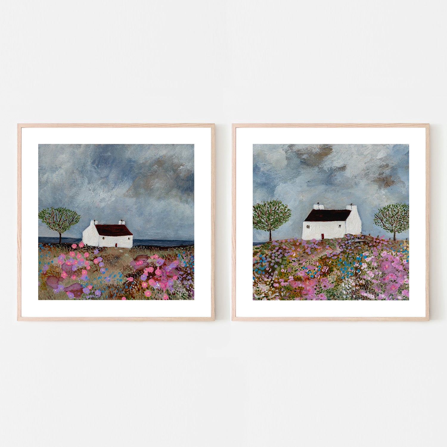 wall-art-print-canvas-poster-framed-A Splash Of Colour & Secrets Of A Summer Meadow , Set Of 2 , By Louise O'Hara-6