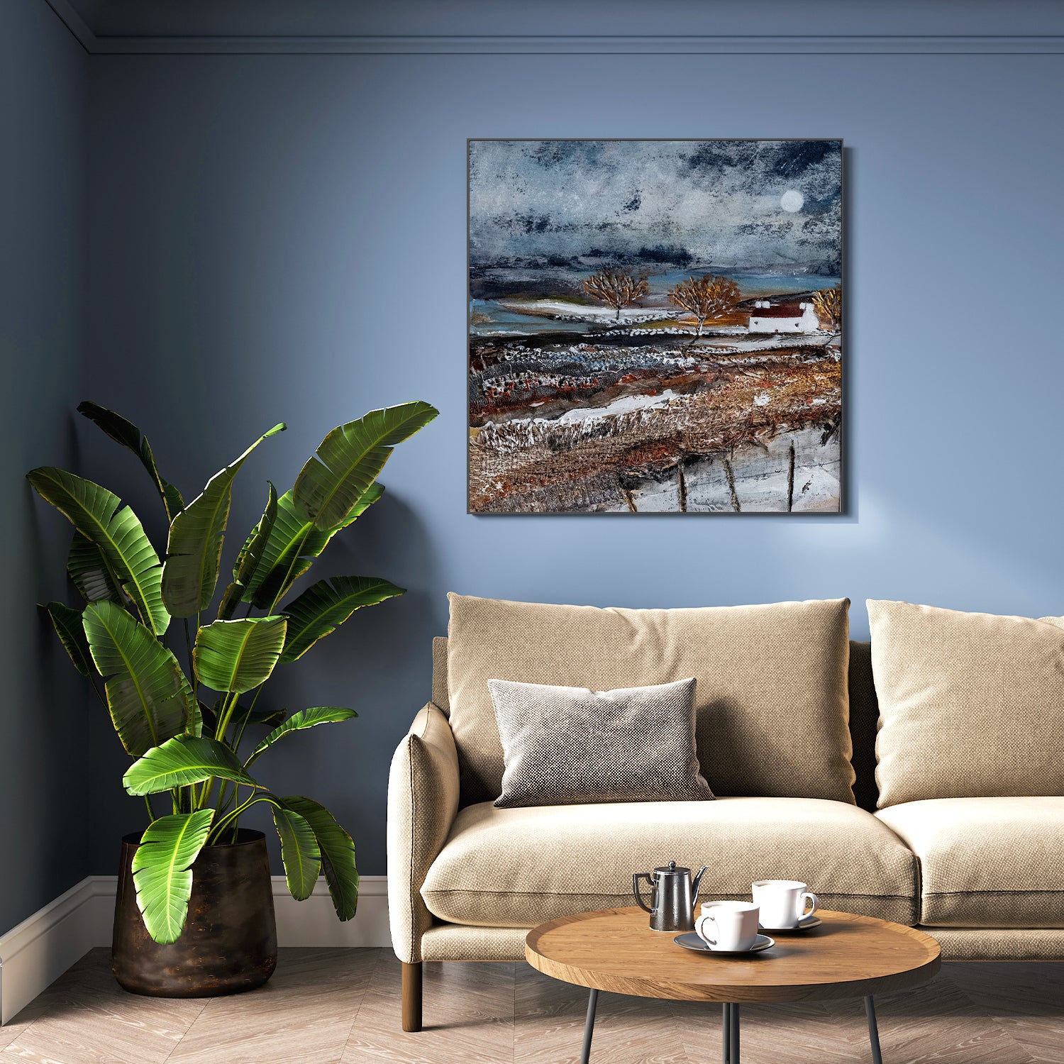 wall-art-print-canvas-poster-framed-A Tarn By Moonlight , By Louise O'Hara-7