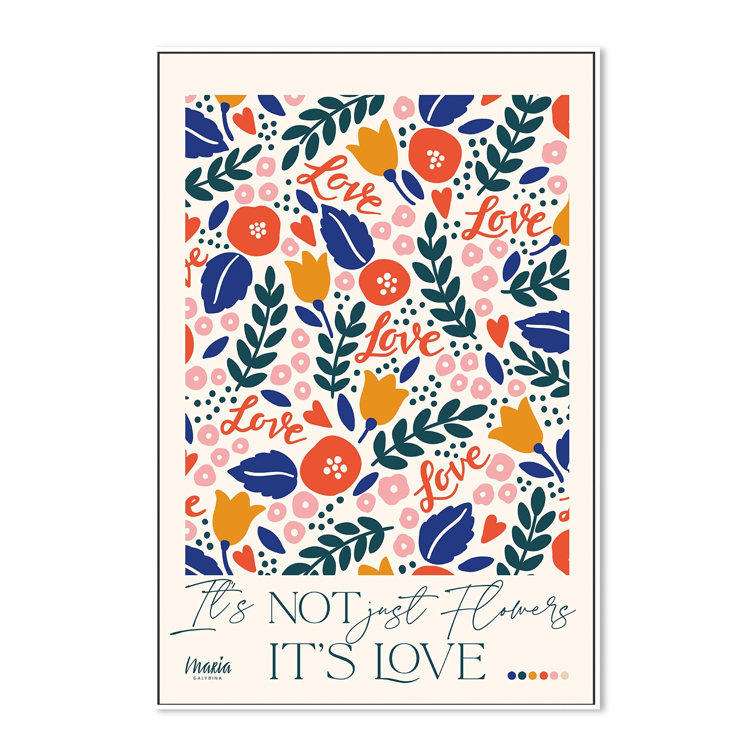 wall-art-print-canvas-poster-framed-About Love Tiny Flowers-5