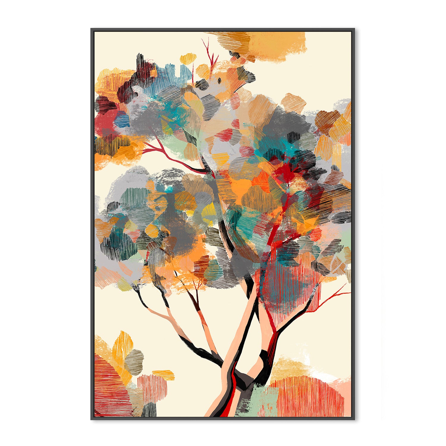 wall-art-print-canvas-poster-framed-Abstract Autumn Tree-3