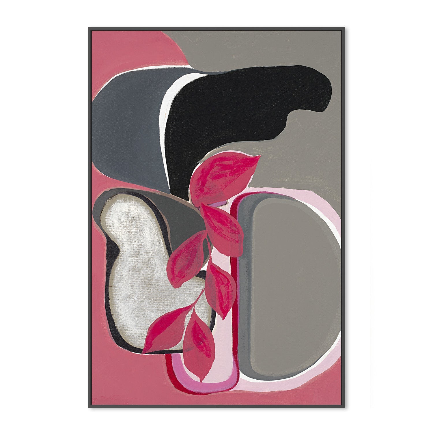 wall-art-print-canvas-poster-framed-Abstract Bloom Fuchsia , By Lynda Skye-3