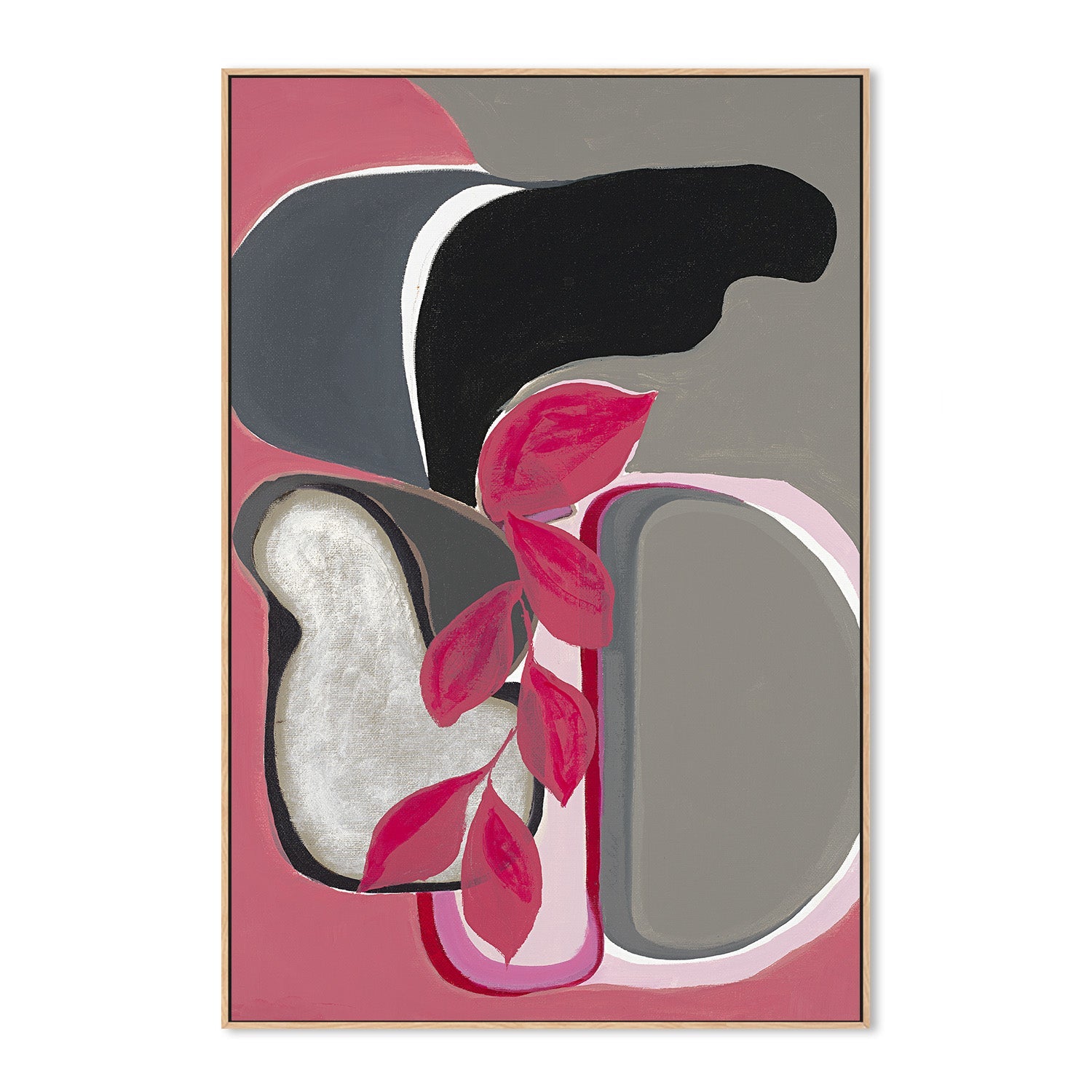 wall-art-print-canvas-poster-framed-Abstract Bloom Fuchsia , By Lynda Skye-4