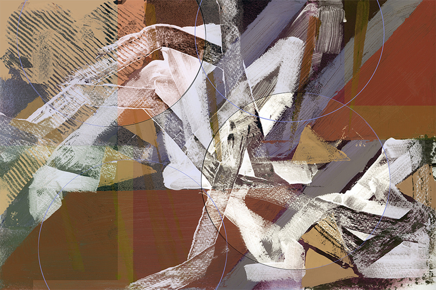 wall-art-print-canvas-poster-framed-Abstract Circles and Textures, Style C-1