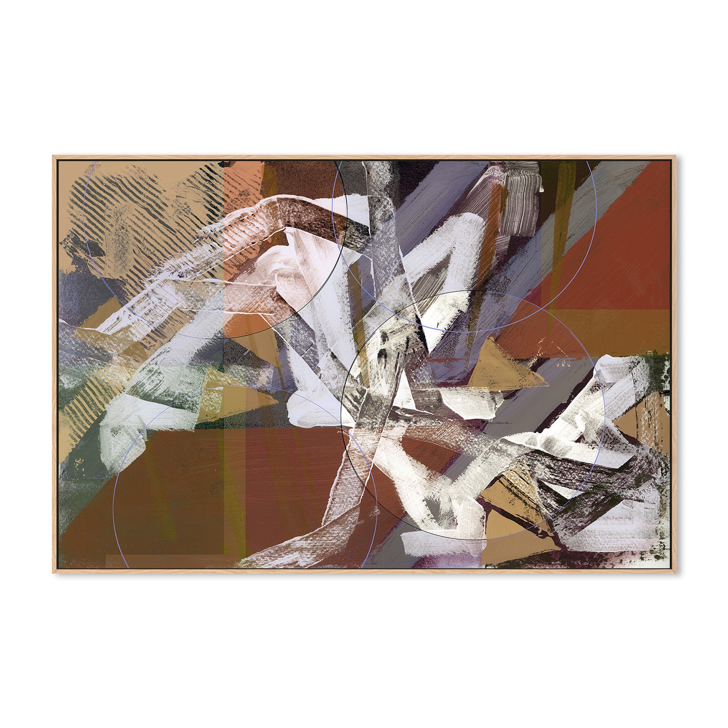 wall-art-print-canvas-poster-framed-Abstract Circles and Textures, Style C-4