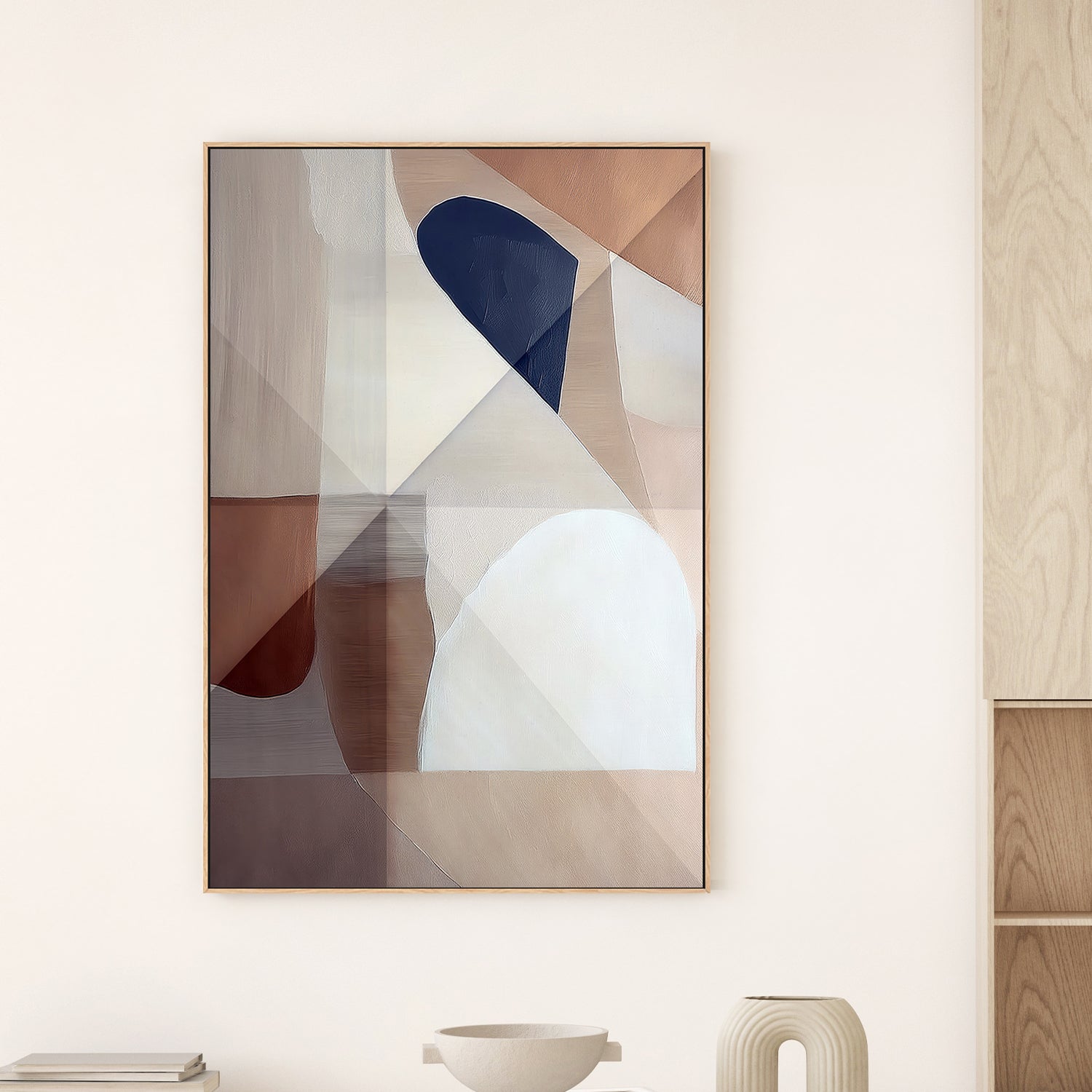 wall-art-print-canvas-poster-framed-Abstract Copper Neutral Tone Painting-2