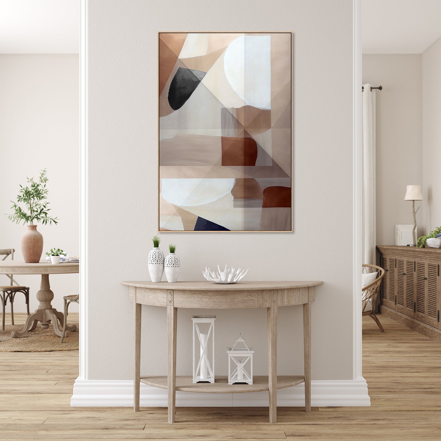 wall-art-print-canvas-poster-framed-Abstract Copper Neutral Tone Painting, Style B-7