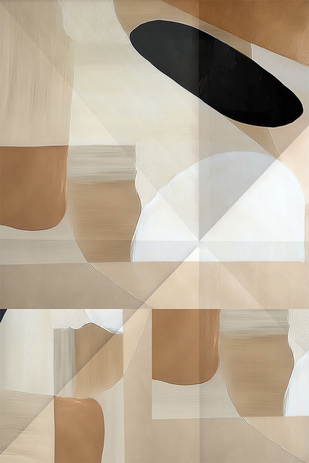 wall-art-print-canvas-poster-framed-Abstract Copper Neutral Tone Painting, Style C-1