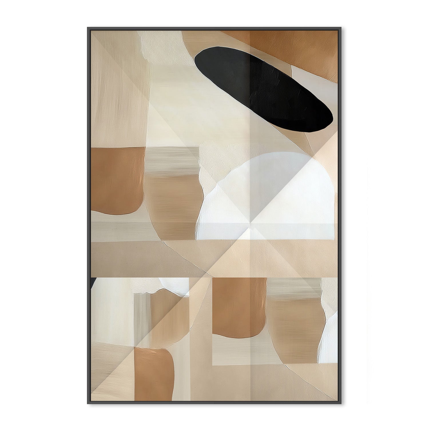 wall-art-print-canvas-poster-framed-Abstract Copper Neutral Tone Painting, Style C-3