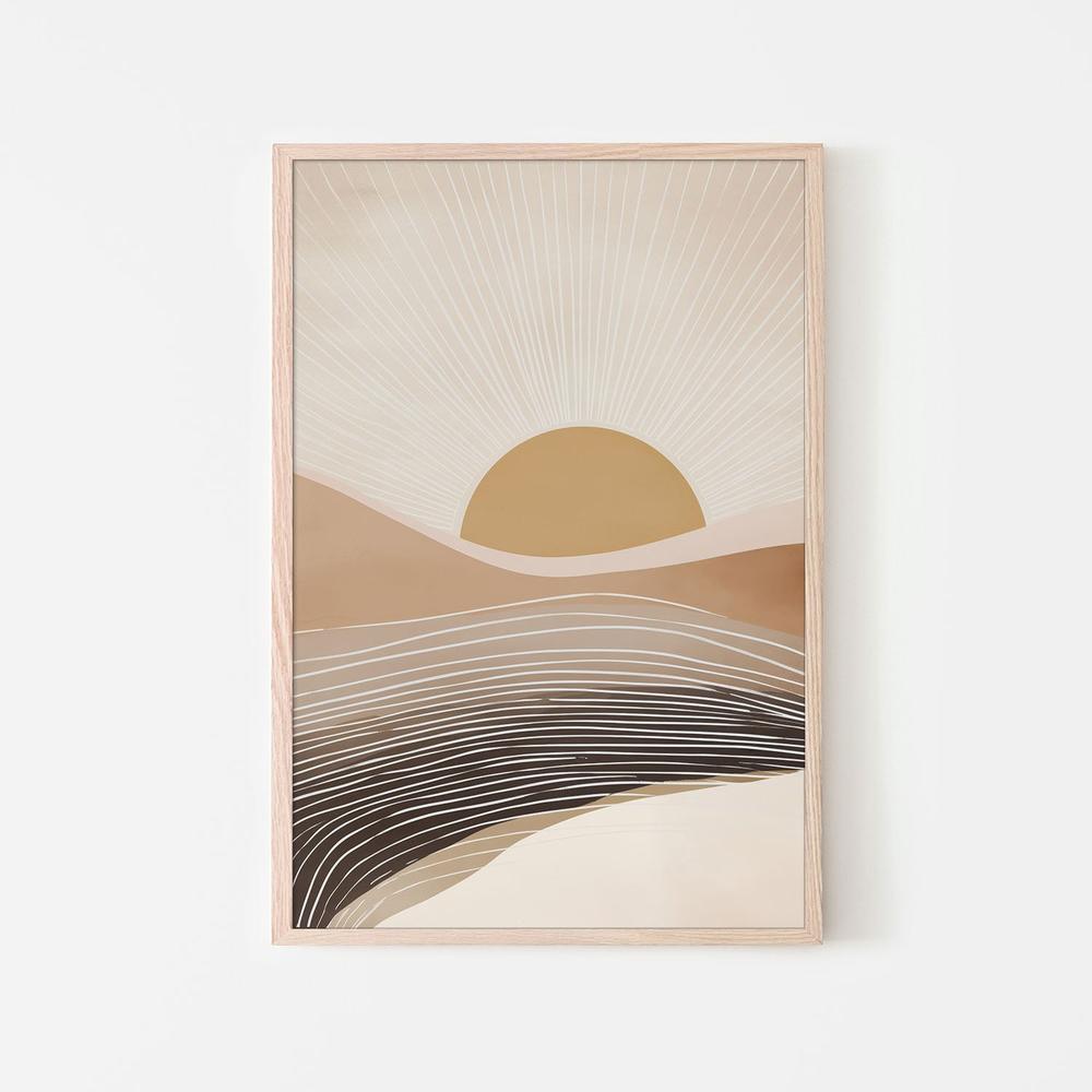wall-art-print-canvas-poster-framed-Abstract Desert Sun-6