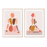 wall-art-print-canvas-poster-framed-Abstract Female Figure, Style A & E, Set Of 2 , By Moments By Charlie-GIOIA-WALL-ART