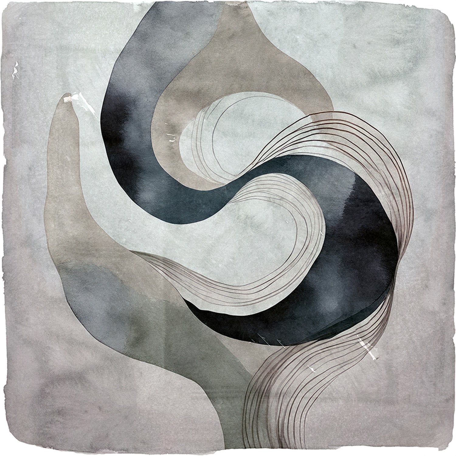 wall-art-print-canvas-poster-framed-Abstract Green On Neutral Background, Style A-1