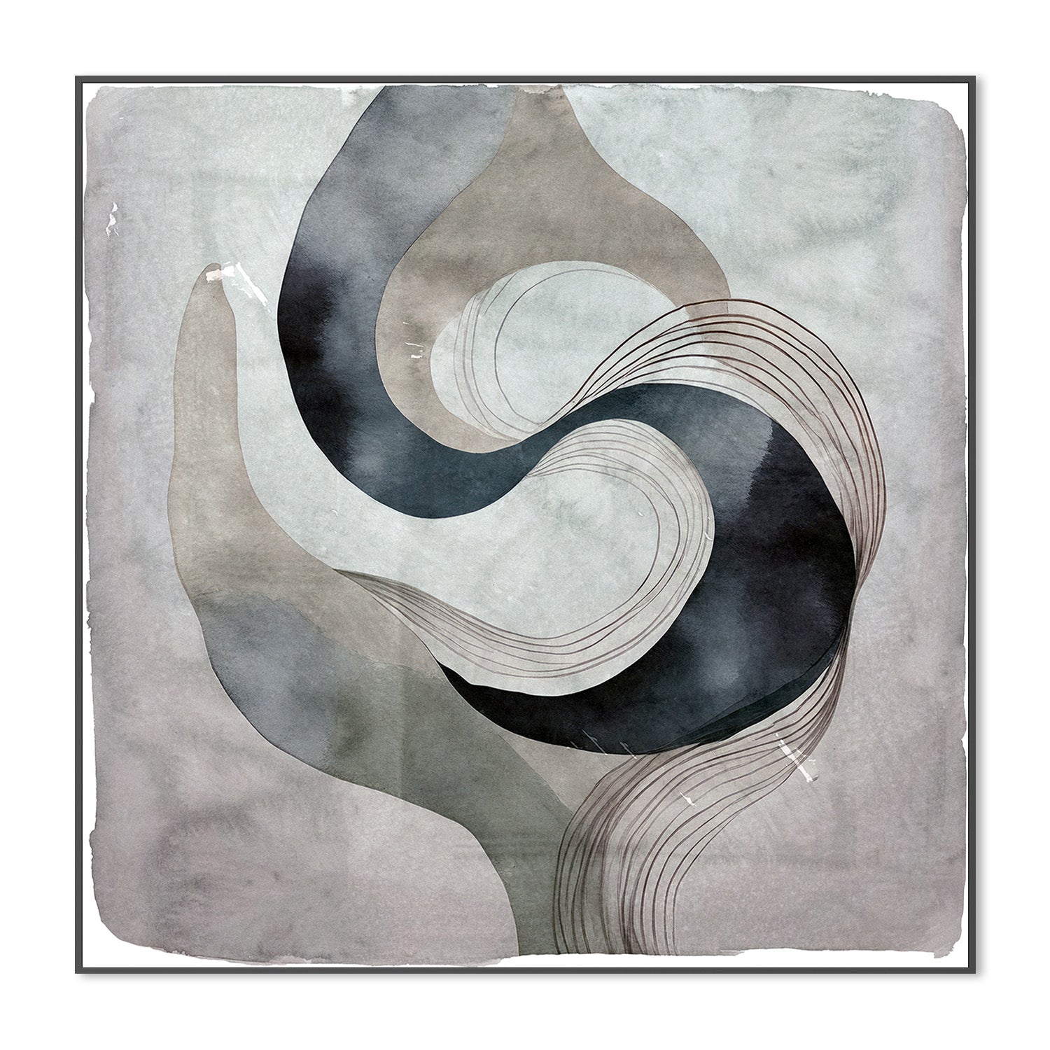 wall-art-print-canvas-poster-framed-Abstract Green On Neutral Background, Style A-3