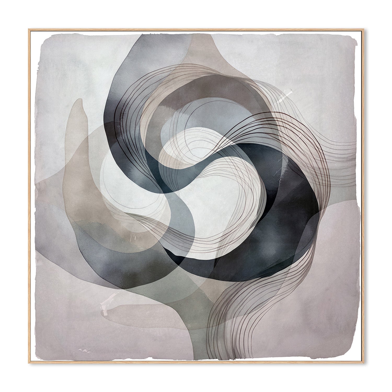 wall-art-print-canvas-poster-framed-Abstract Green On Neutral Background, Style B-4