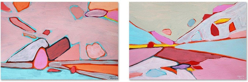 wall-art-print-canvas-poster-framed-Abstract Land and Water, Set of 2-by-Moments By Charlie-Gioia Wall Art