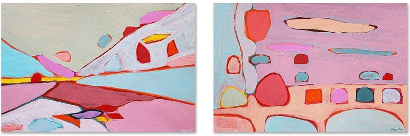 wall-art-print-canvas-poster-framed-ABSTRACT LANDSCAPE, SET OF 2-by-Moments By Charlie-Gioia Wall Art