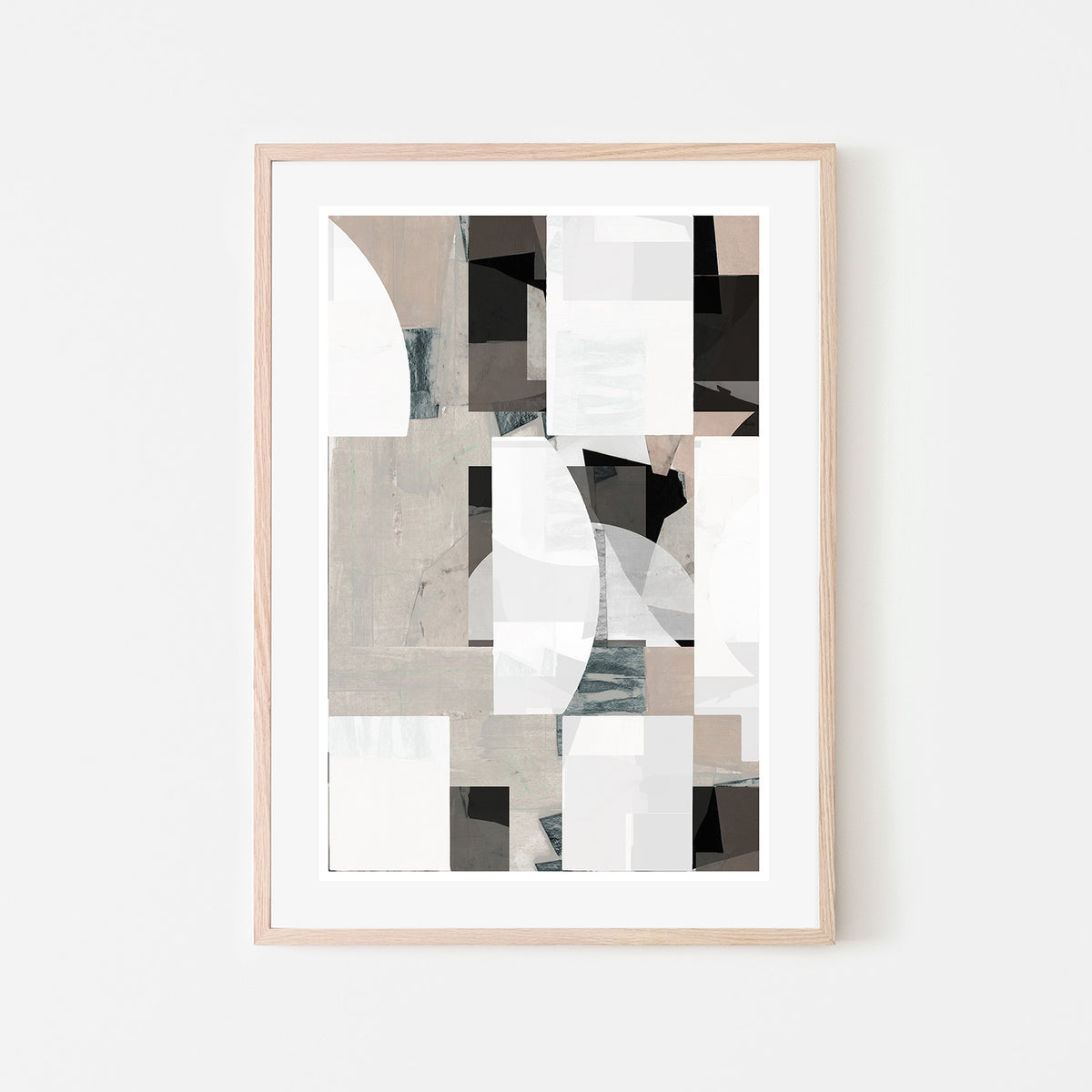 wall-art-print-canvas-poster-framed-Abstract Mocha Black White Composition, Style A-6