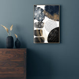 wall-art-print-canvas-poster-framed-Abstract Navy And Gold, Style B , By Sally Ann Moss-GIOIA-WALL-ART