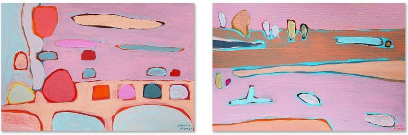 wall-art-print-canvas-poster-framed-Abstract Open Land, Set of 2-by-Moments By Charlie-Gioia Wall Art