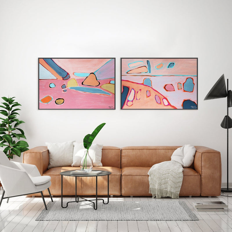 wall-art-print-canvas-poster-framed-Abstract Open Land, Set of 2-by-Moments By Charlie-Gioia Wall Art
