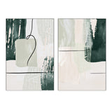 wall-art-print-canvas-poster-framed-Abstract Shapes In Green, Style A & B, Set Of 2 , By Sally Ann Moss-GIOIA-WALL-ART