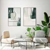wall-art-print-canvas-poster-framed-Abstract Shapes In Green, Style A & B, Set Of 2 , By Sally Ann Moss-GIOIA-WALL-ART