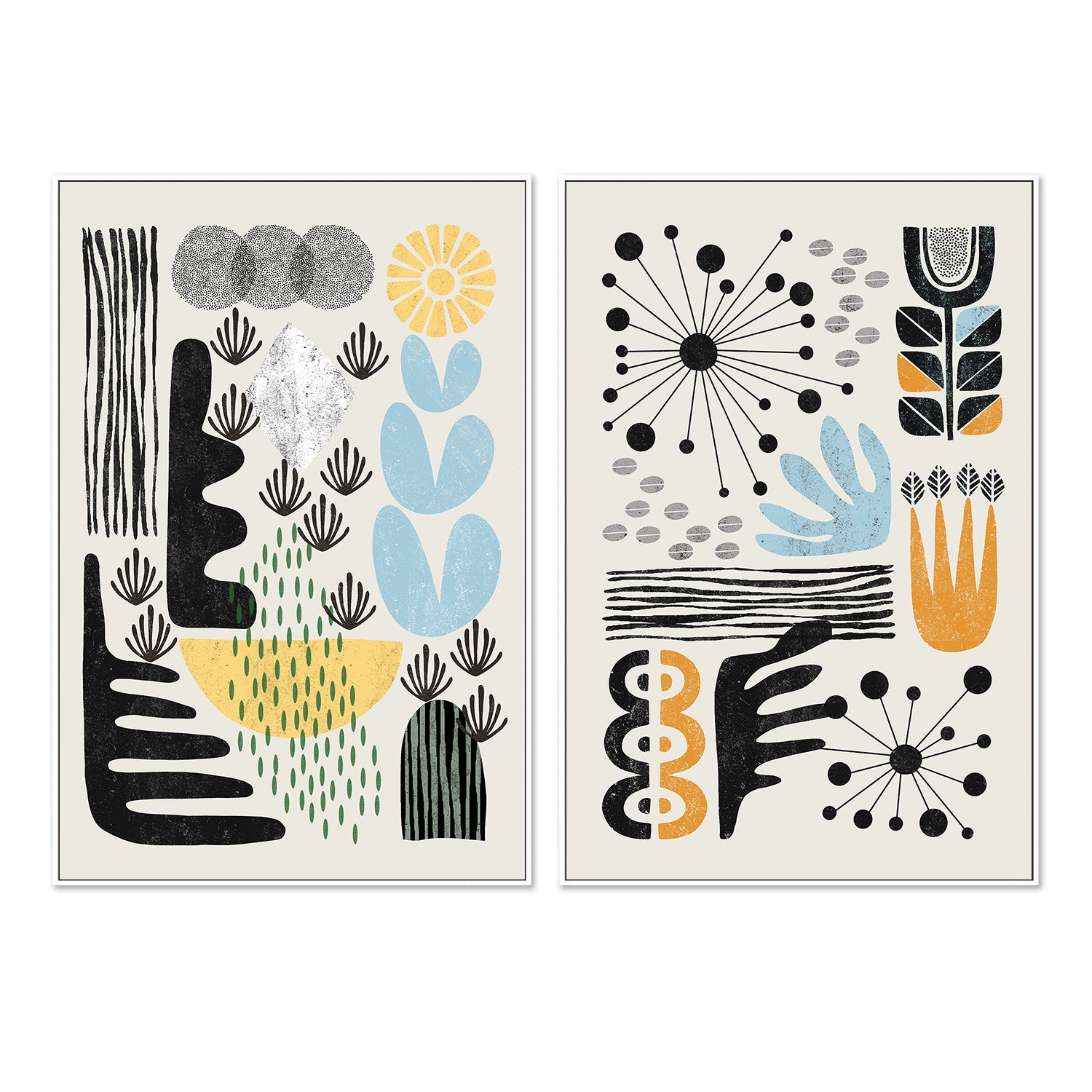 wall-art-print-canvas-poster-framed-Abstract Style A, Style B, Set Of 2-5