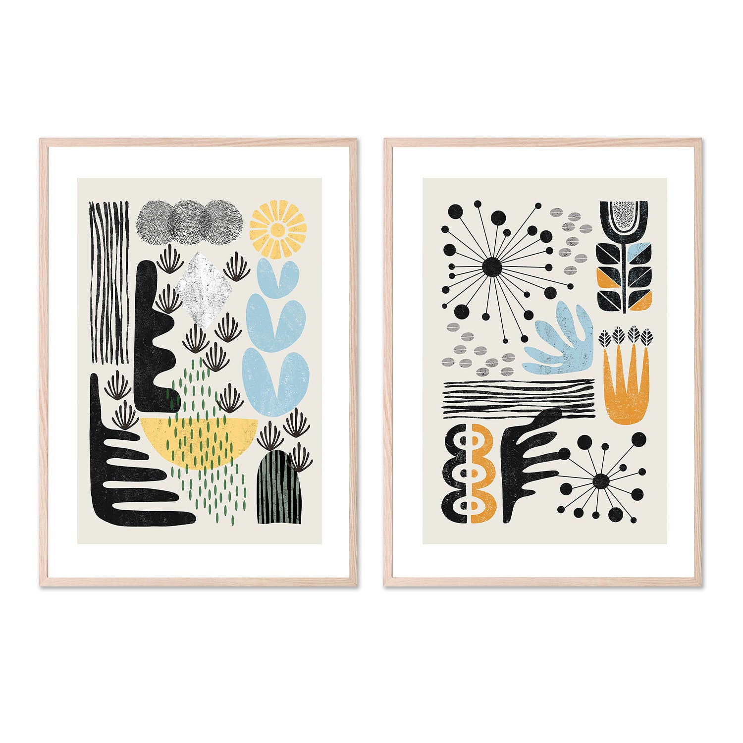 wall-art-print-canvas-poster-framed-Abstract Style A, Style B, Set Of 2-6