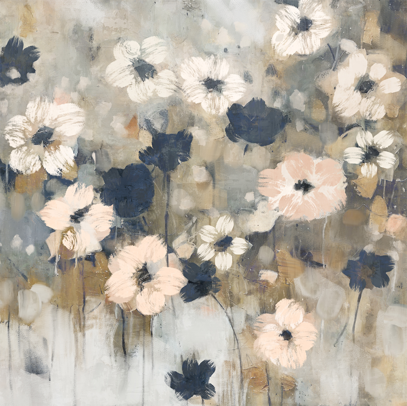 wall-art-print-canvas-poster-framed-Abstracted Florals, Style A , By Nina Blue-1