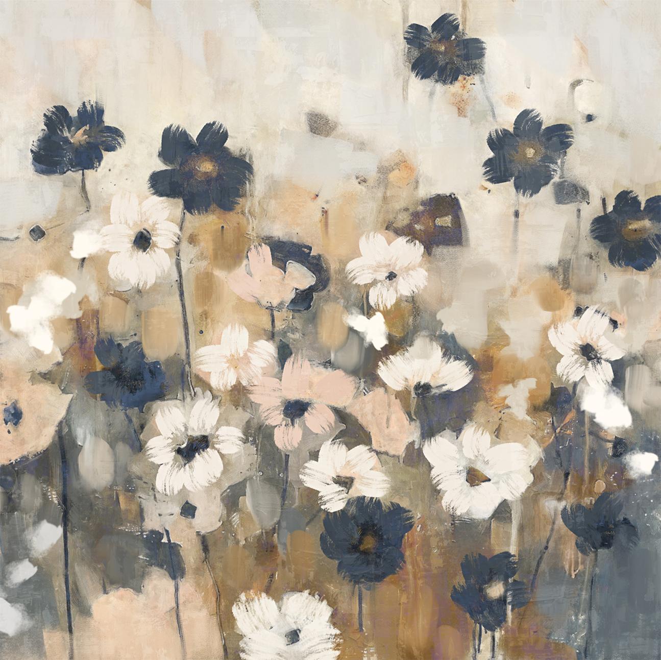 wall-art-print-canvas-poster-framed-Abstracted Florals, Style B , By Nina Blue-1