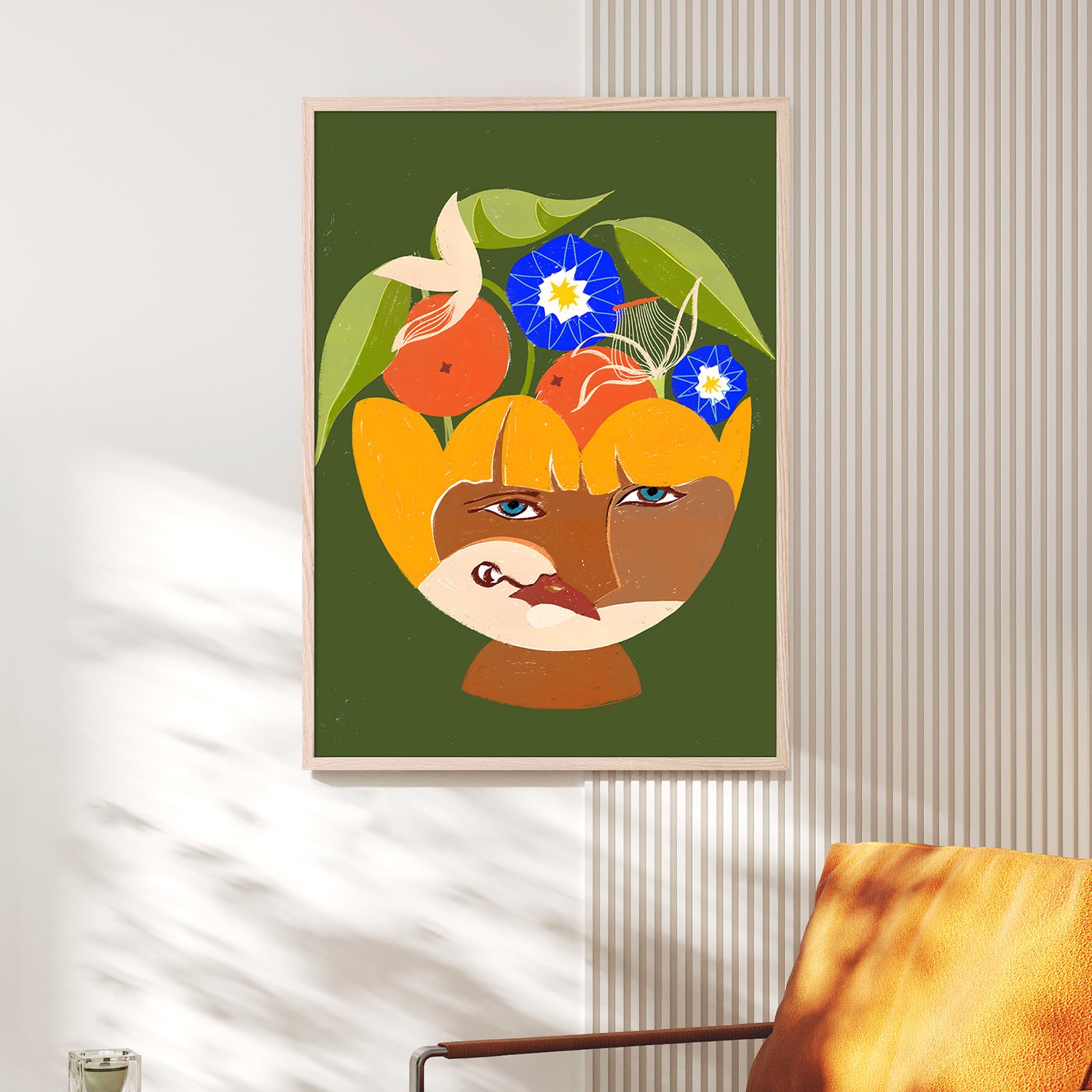 wall-art-print-canvas-poster-framed-Abundance of Thoughts Green-2