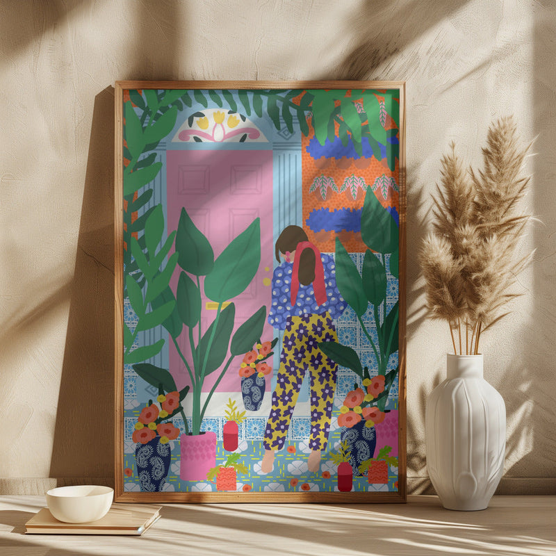 wall-art-print-canvas-poster-framed-Admiring The Plants , By Rafaela Mascaro-3