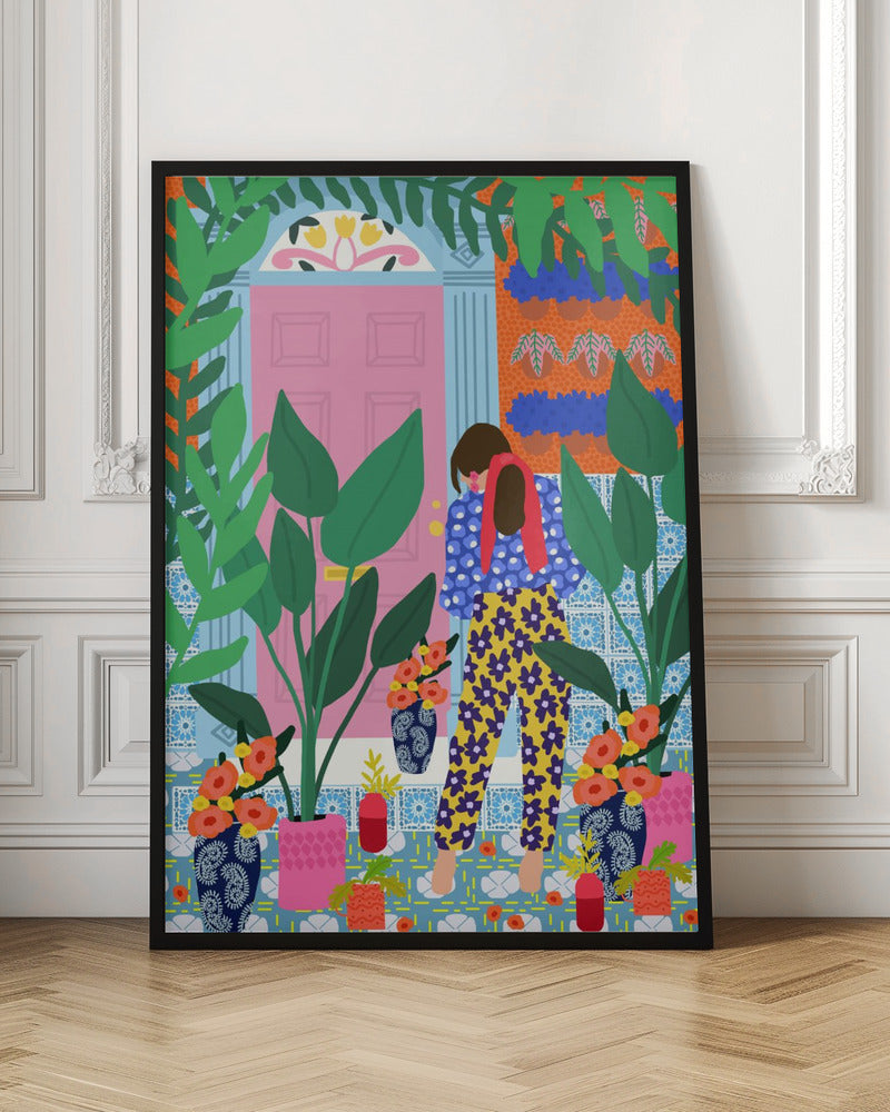 wall-art-print-canvas-poster-framed-Admiring The Plants , By Rafaela Mascaro-4