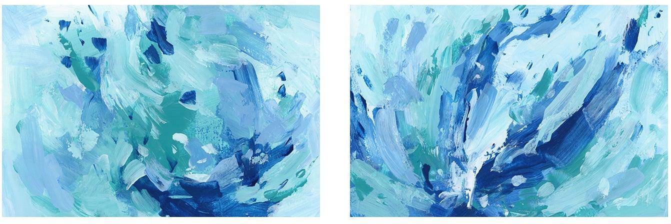 wall-art-print-canvas-poster-framed-Aegean Shoals , Style A & B, Set Of 2 , By Jetty Home-1