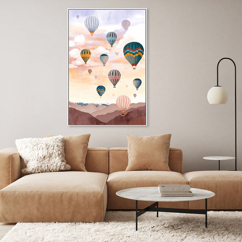 wall-art-print-canvas-poster-framed-Airballoon Sky, By Goed Blauw-GIOIA-WALL-ART